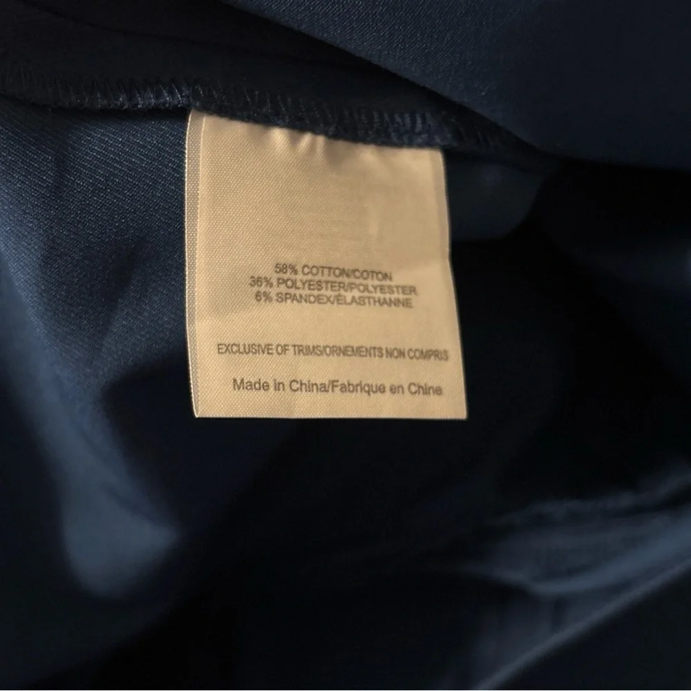 Tory Burch Women’s Seamed Dress Pants Size 12 Royal Blue Stretch Slit Hem  EUC